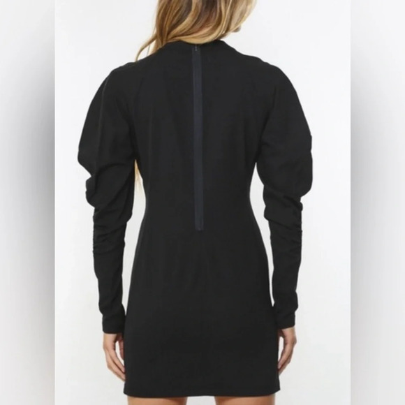 Rag & Bone Stephanie puff ruffle long sleeve Mini Dress Black lbd - Picture 3 of 3